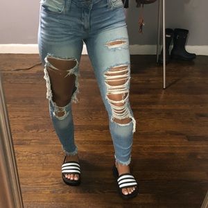 Light wash ripped jeans